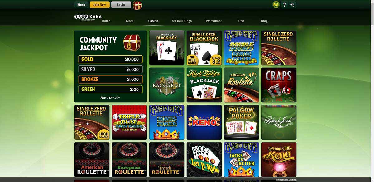 tropicana online casino promo code