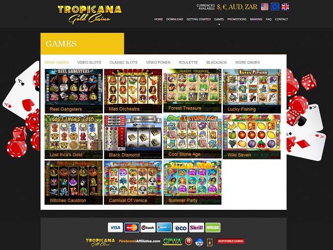 tropicana online casino promo code 25