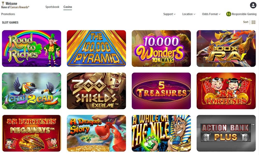 caesars online casino slots
