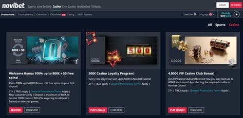 Novibet Casino Screenshot 2