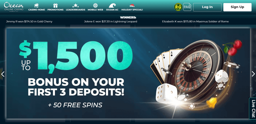 ocean NJ casino bonus